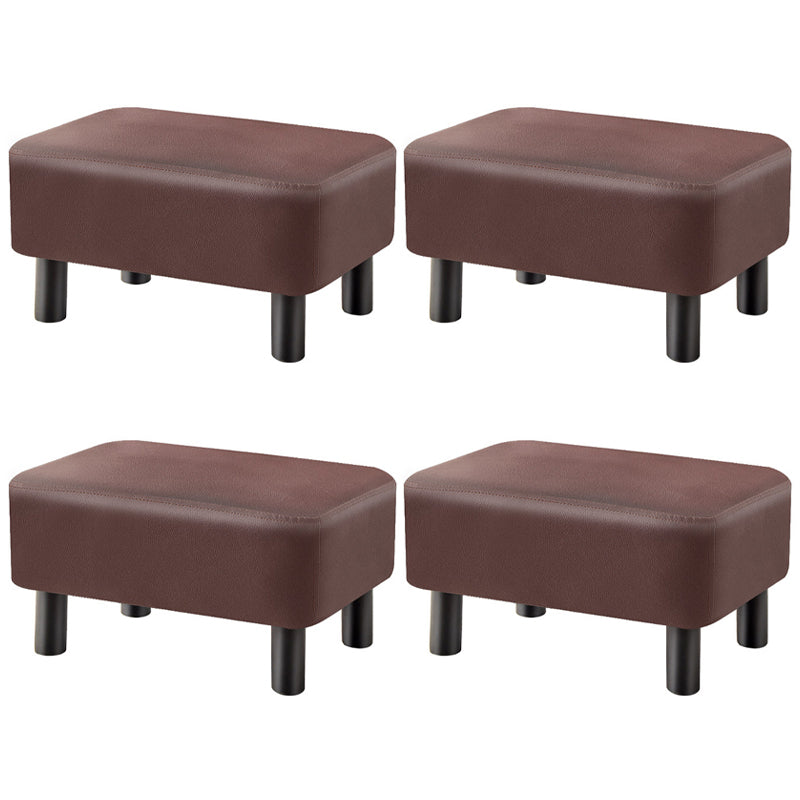 Contemporary Ottoman Faux Leather Upholstered Rectangle Ottoman