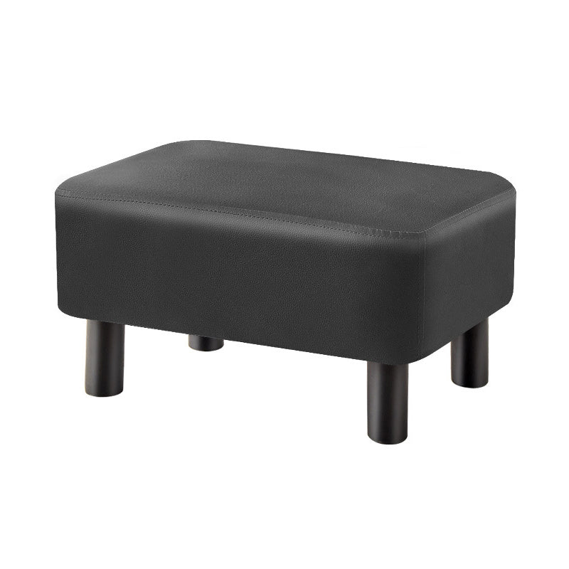 Contemporary Ottoman Faux Leather Upholstered Rectangle Ottoman