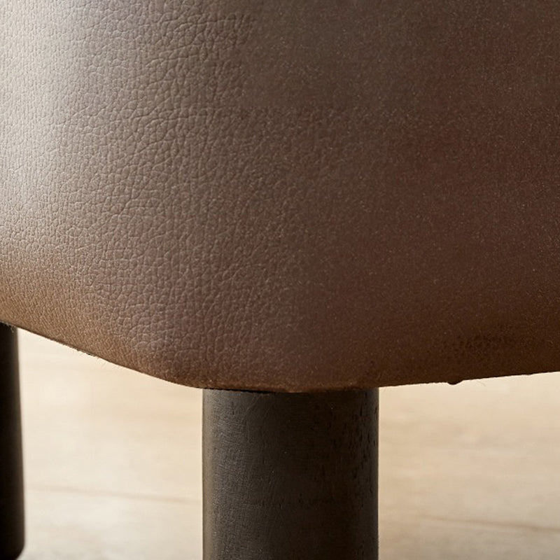 Contemporary Ottoman Faux Leather Upholstered Rectangle Ottoman