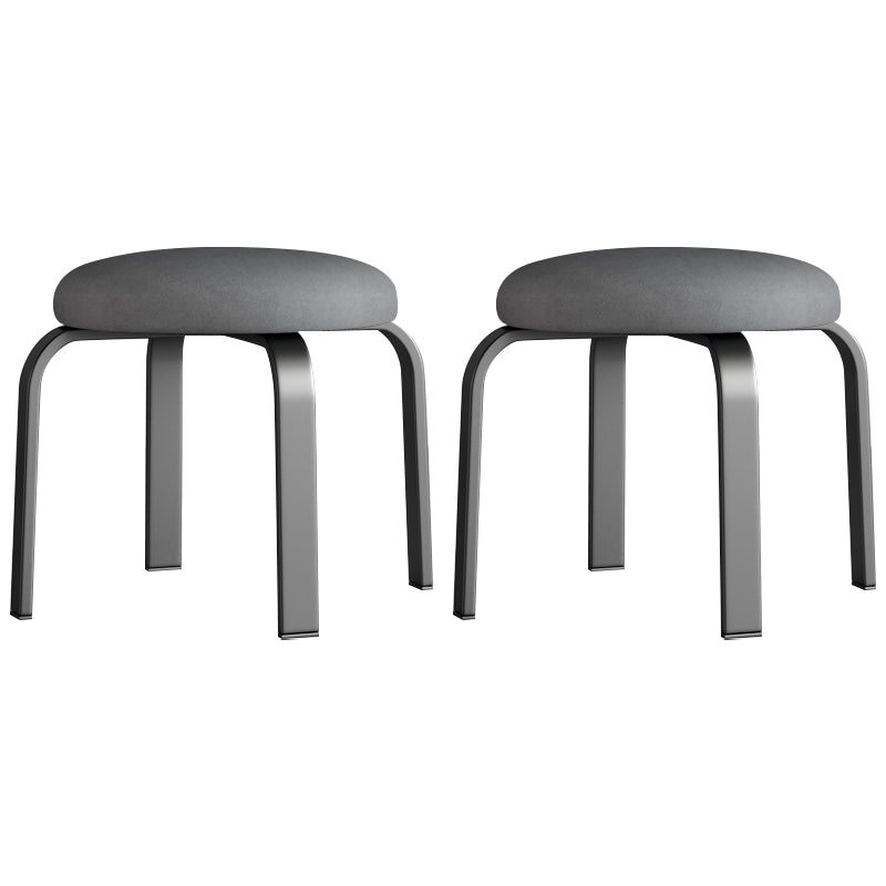 Footstool Ottoman Tear Resistant Solid Glam Cotton Blend Round Ottoman