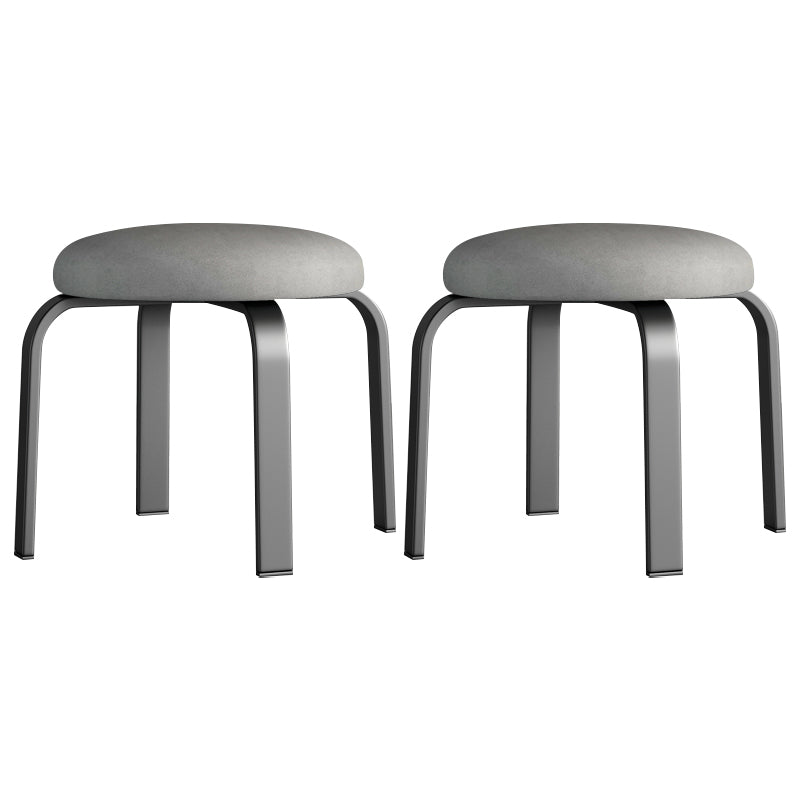 Footstool Ottoman Tear Resistant Solid Glam Cotton Blend Round Ottoman