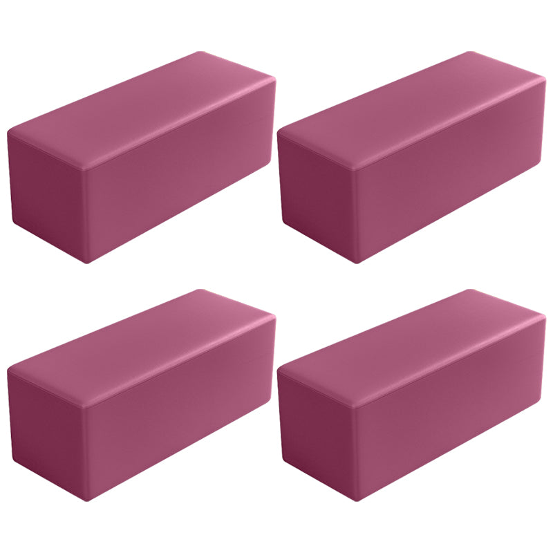 Contemporary Pouf Ottoman Faux Leather Upholstered Solid Color Square Ottoman