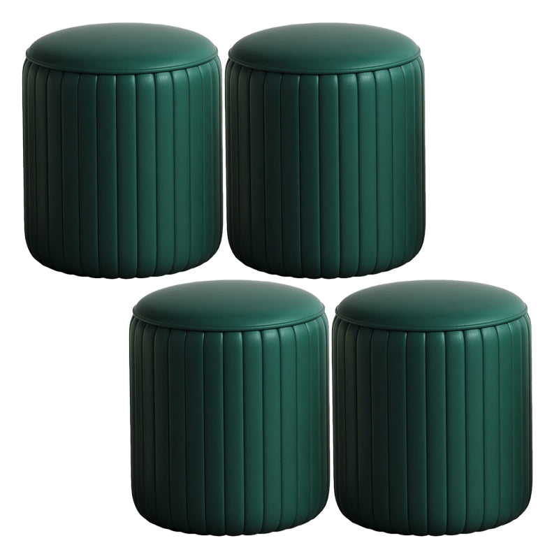 Modern PU Leather Pouf Chair Plain Cylinder Shape Tear Resistant Couch Ottoman