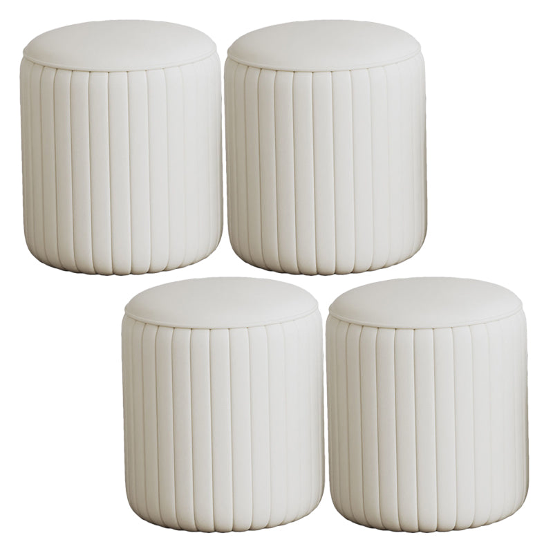 Modern PU Leather Pouf Chair Plain Cylinder Shape Tear Resistant Couch Ottoman