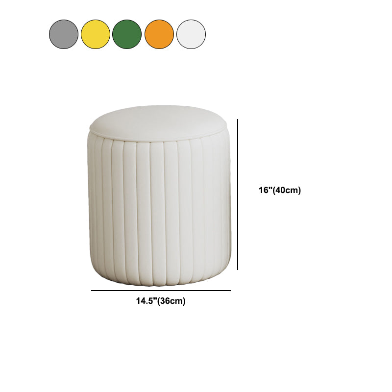 Modern PU Leather Pouf Chair Plain Cylinder Shape Tear Resistant Couch Ottoman