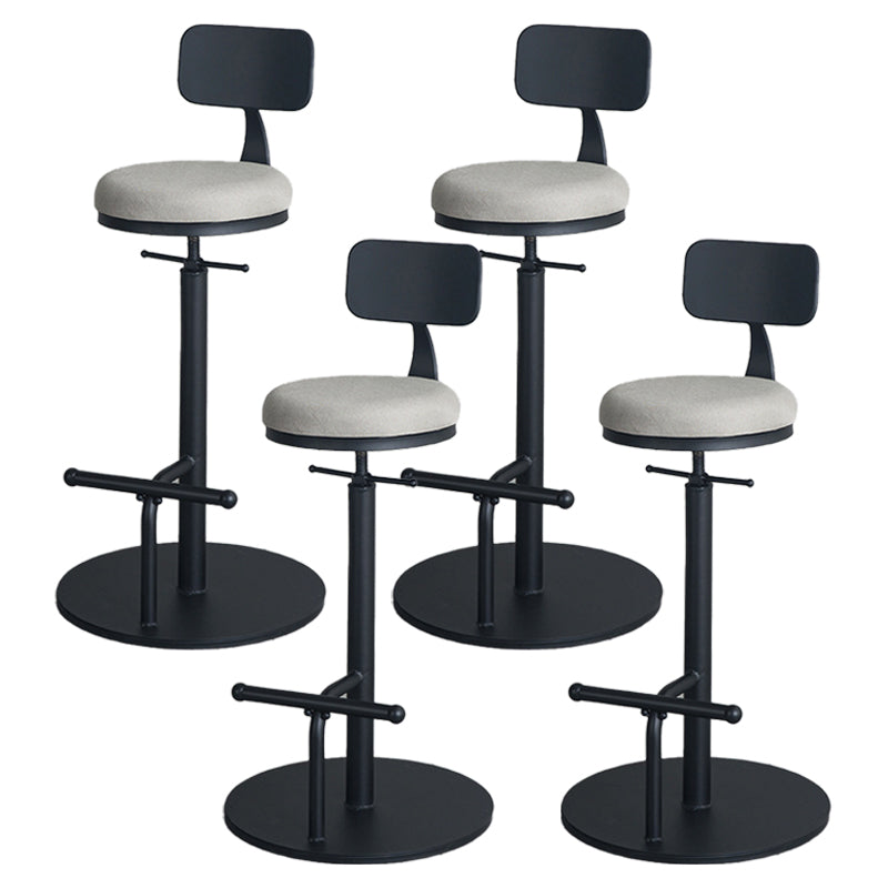 Industrial Metal Barstool Low Back Wood Counter Stool in Matte Finish