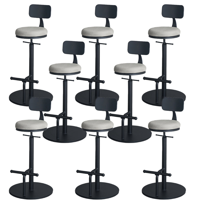 Industrial Metal Barstool Low Back Wood Counter Stool in Matte Finish