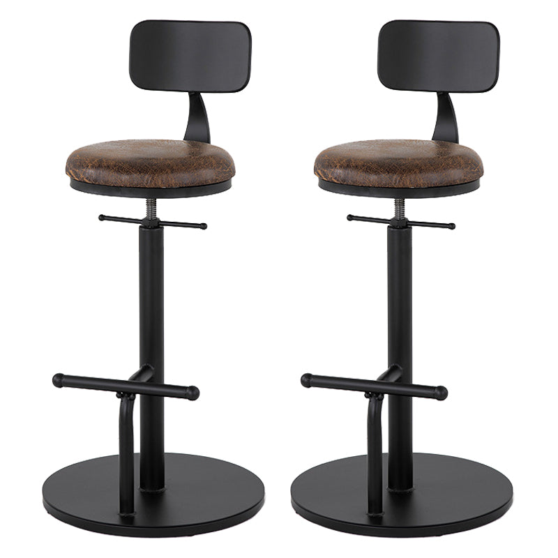 Industrial Metal Barstool Low Back Wood Counter Stool in Matte Finish