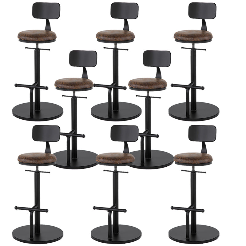 Industrial Metal Barstool Low Back Wood Counter Stool in Matte Finish