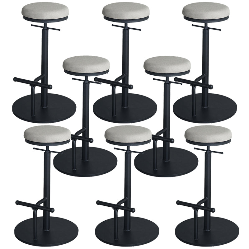 Industrial Metal Barstool Low Back Wood Counter Stool in Matte Finish