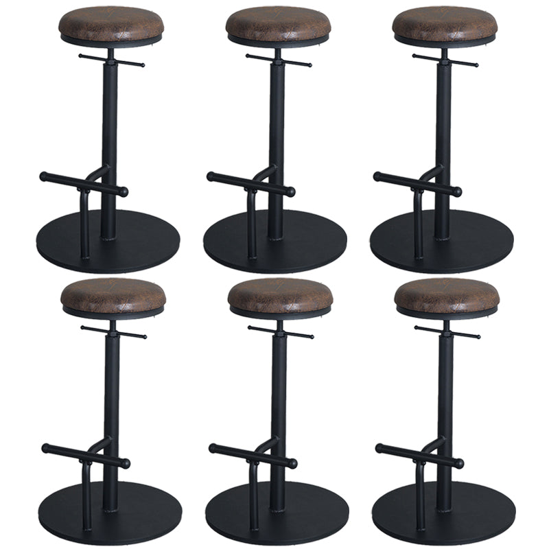 Industrial Metal Barstool Low Back Wood Counter Stool in Matte Finish