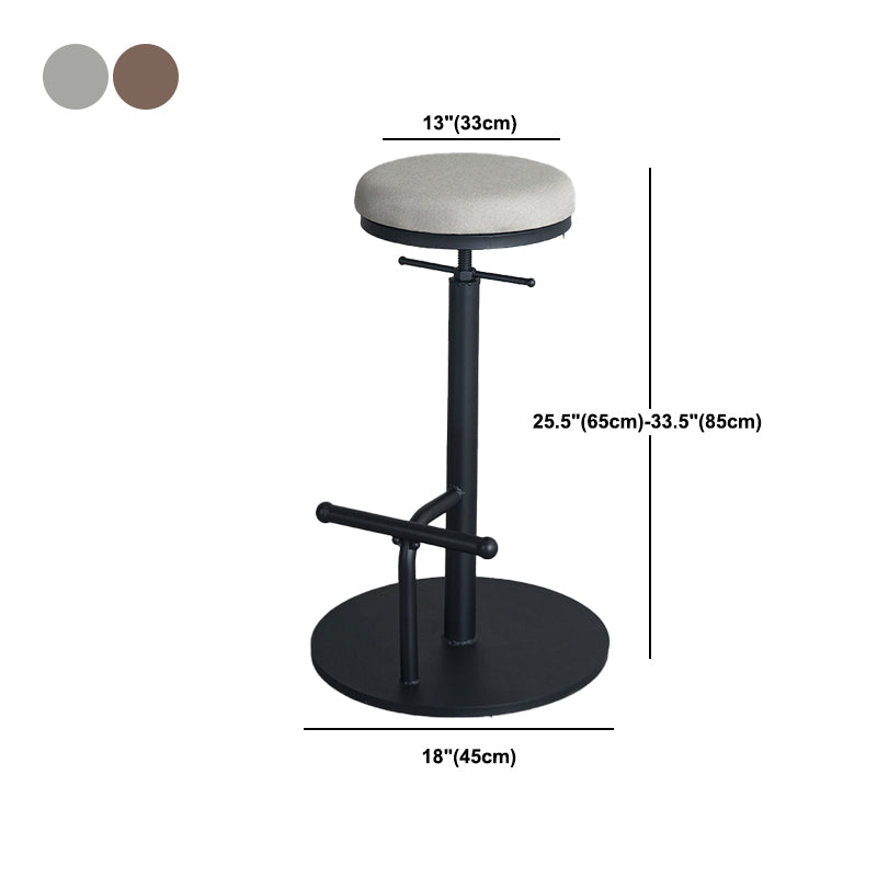 Industrial Metal Barstool Low Back Wood Counter Stool in Matte Finish