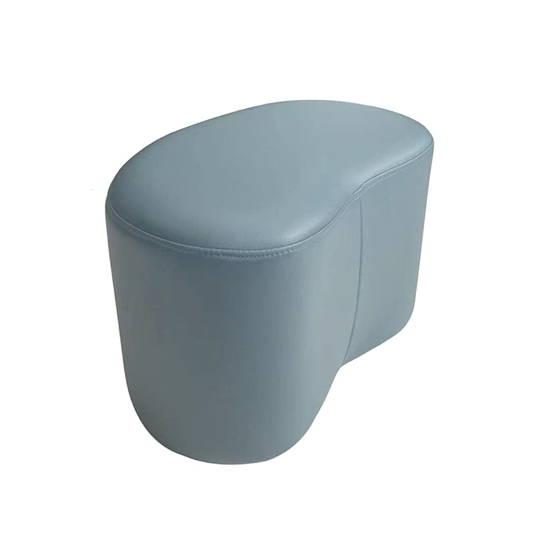 Modern Stain Resistant Standard Wedge Orange Leather Pouf for Home Decor