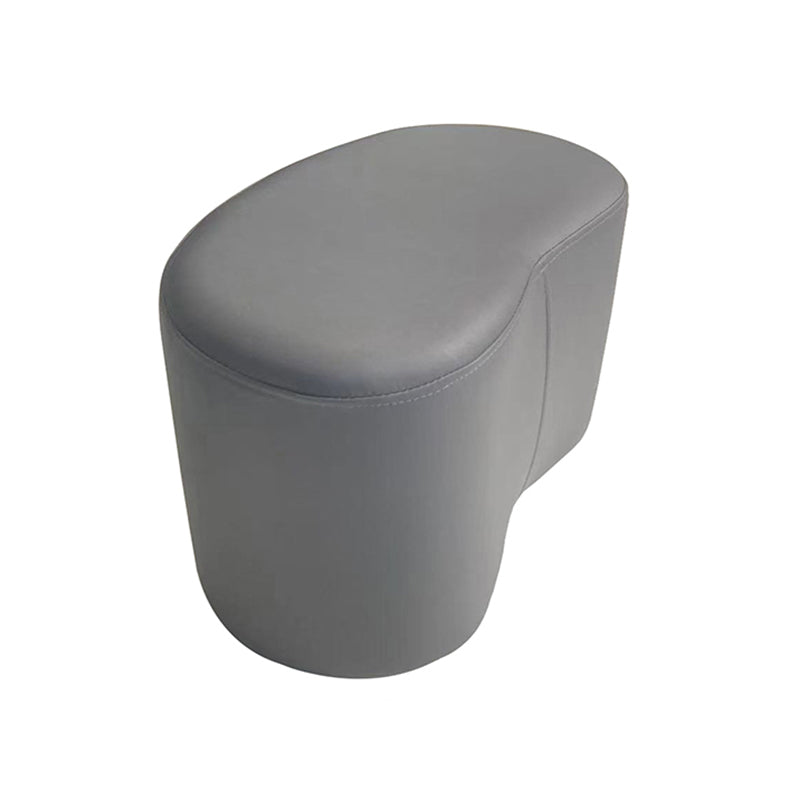 Modern Stain Resistant Standard Wedge Orange Leather Pouf for Home Decor