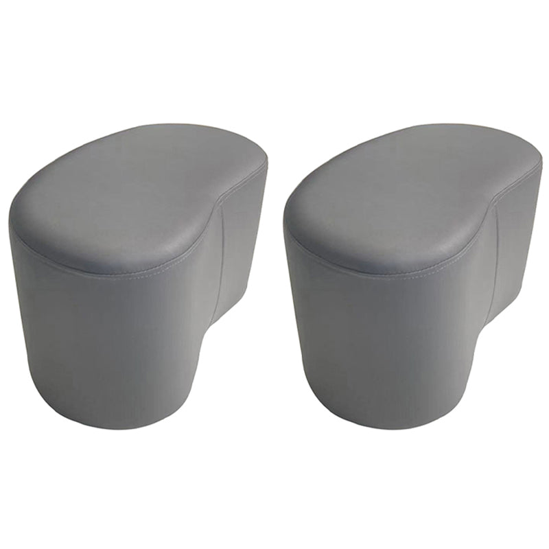 Modern Stain Resistant Standard Wedge Orange Leather Pouf for Home Decor