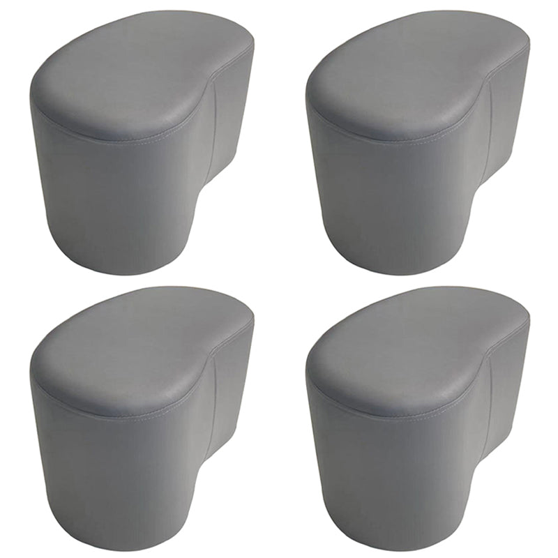 Modern Stain Resistant Standard Wedge Orange Leather Pouf for Home Decor