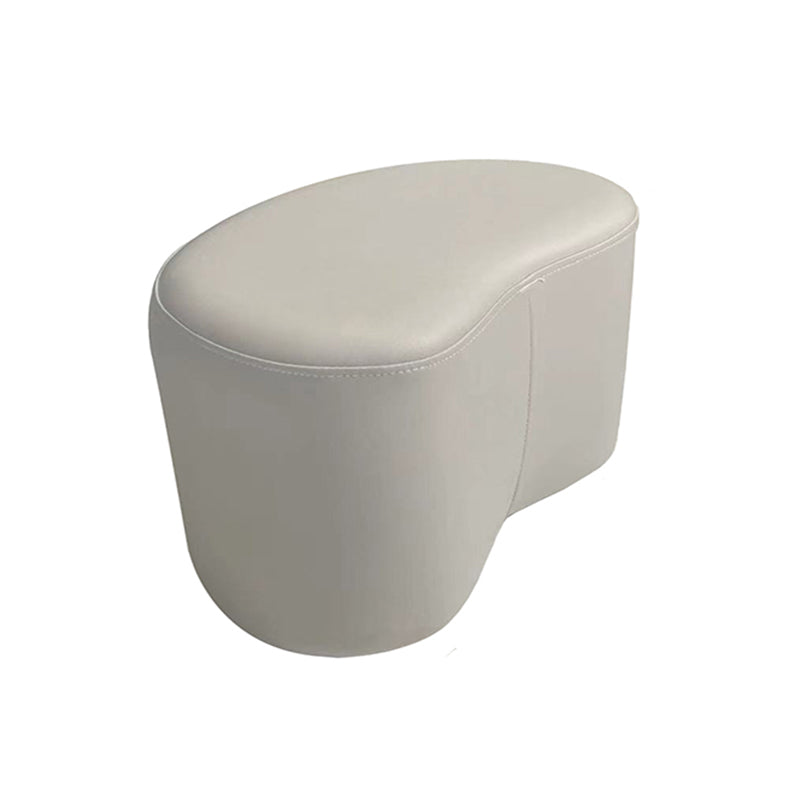 Modern Stain Resistant Standard Wedge Orange Leather Pouf for Home Decor