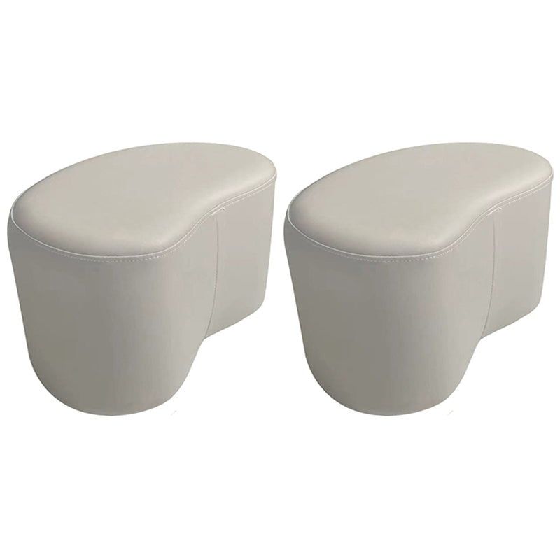 Modern Stain Resistant Standard Wedge Orange Leather Pouf for Home Decor