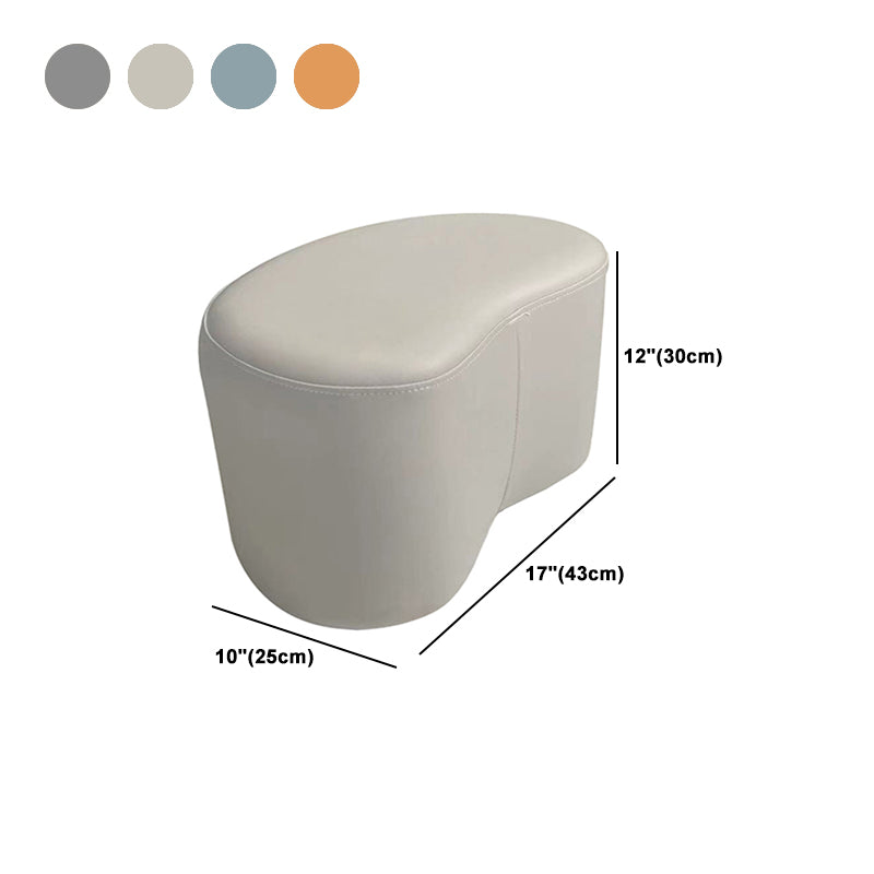 Modern Stain Resistant Standard Wedge Orange Leather Pouf for Home Decor