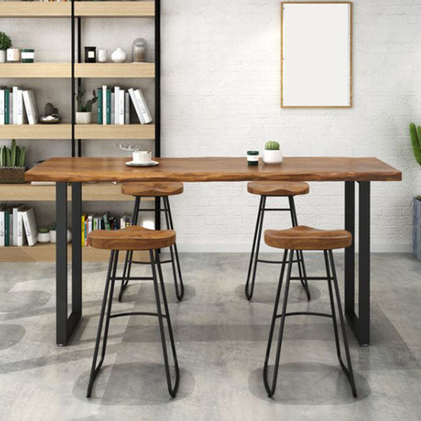 1/2/5/6 Pieces Luxurious Rectangular Pub Table Set Wooden Counter Table Set