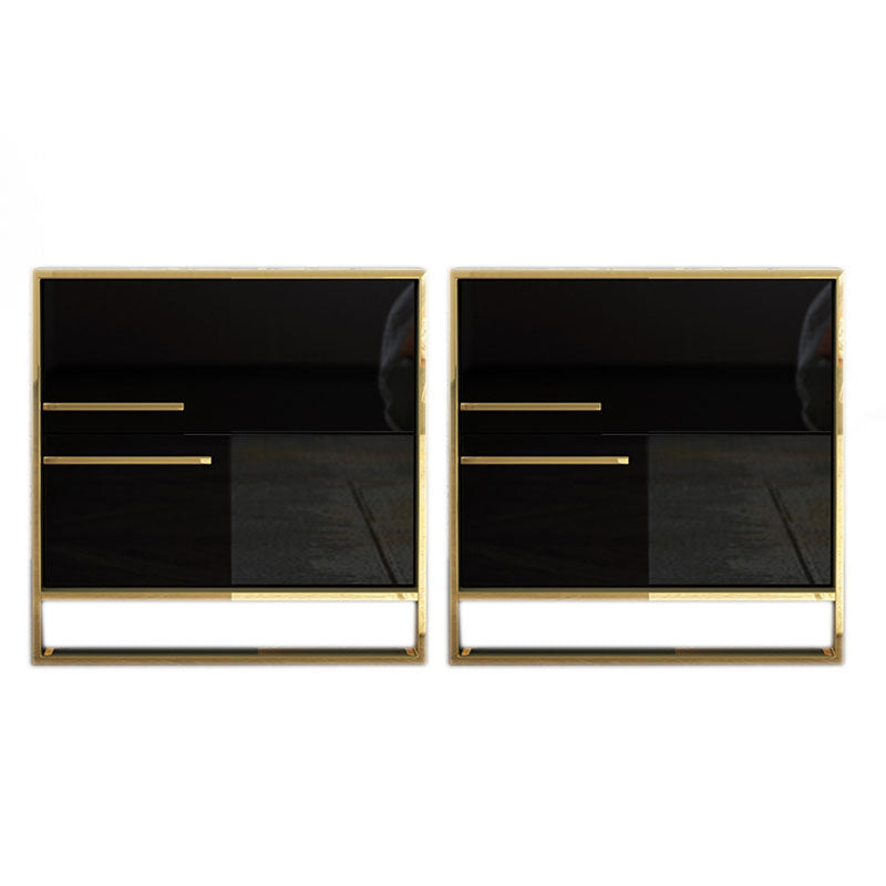 2 - Drawer Accent Table Nightstand 19.68" Tall Glam Bedside Cabinet