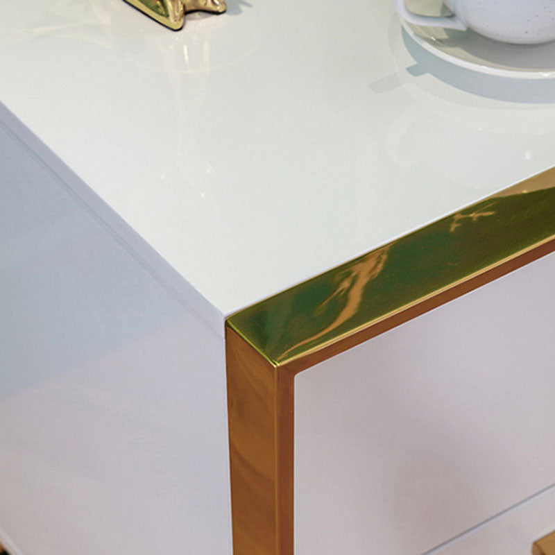 2 - Drawer Accent Table Nightstand 19.68" Tall Glam Bedside Cabinet