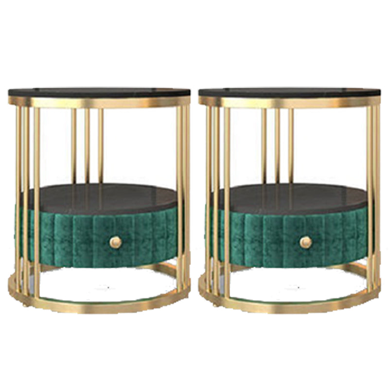 Glam 1 - Drawer Accent Table Nightstand 21.65" Tall Stone Night Table