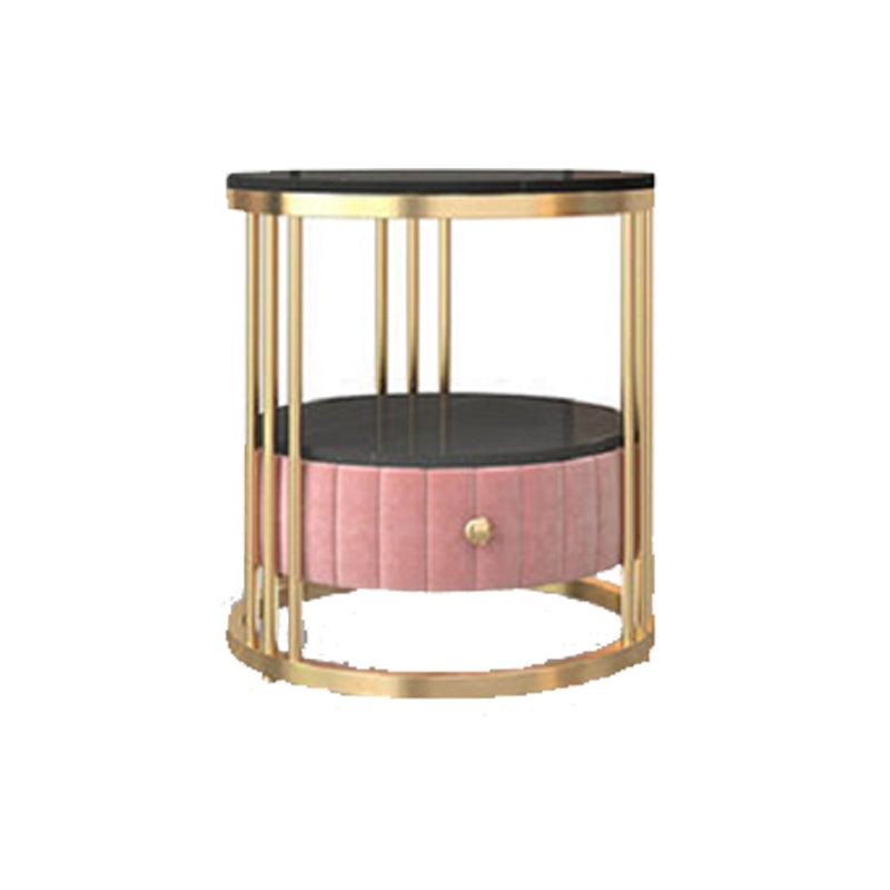 Glam 1 - Drawer Accent Table Nightstand 21.65" Tall Stone Night Table