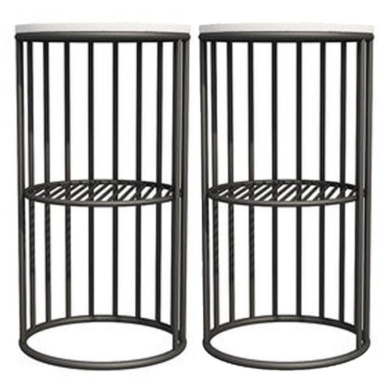 21.65" Tall Metal Glam Nightstand Open Storage Bedside Cabinet with Shelves