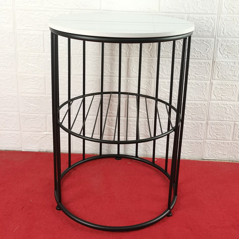 21.65" Tall Metal Glam Nightstand Open Storage Bedside Cabinet with Shelves