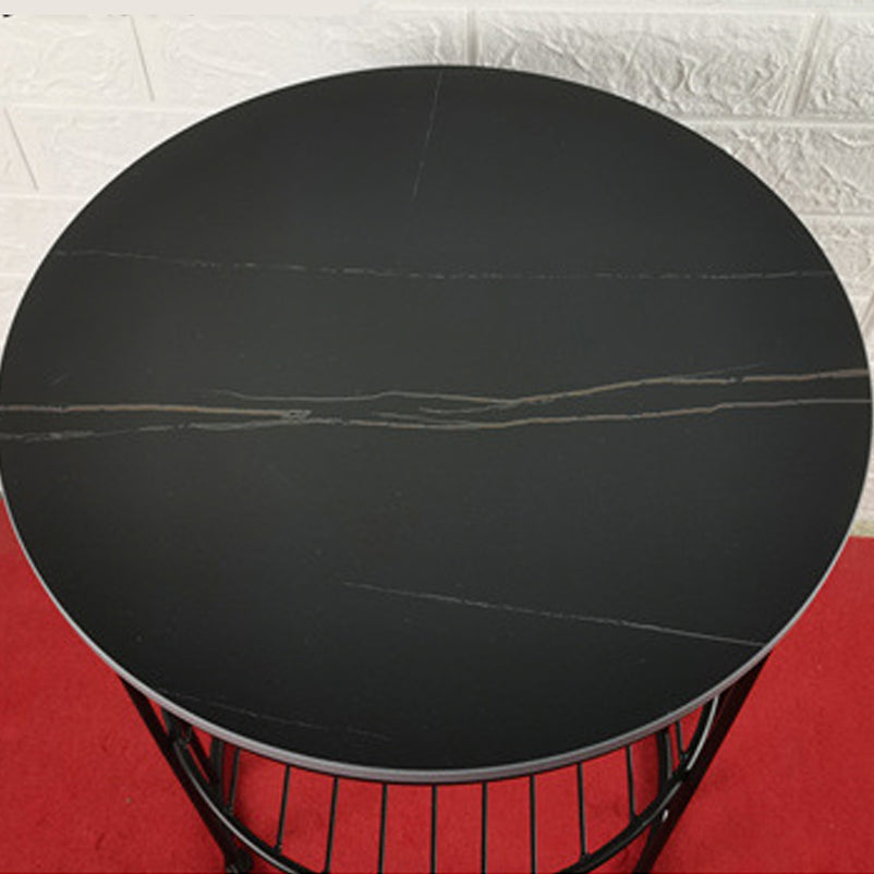 21.65" Tall Metal Glam Nightstand Open Storage Bedside Cabinet with Shelves