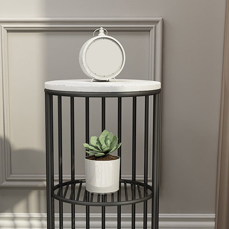 21.65" Tall Metal Glam Nightstand Open Storage Bedside Cabinet with Shelves