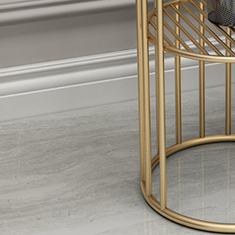 21.65" Tall Metal Glam Nightstand Open Storage Bedside Cabinet with Shelves