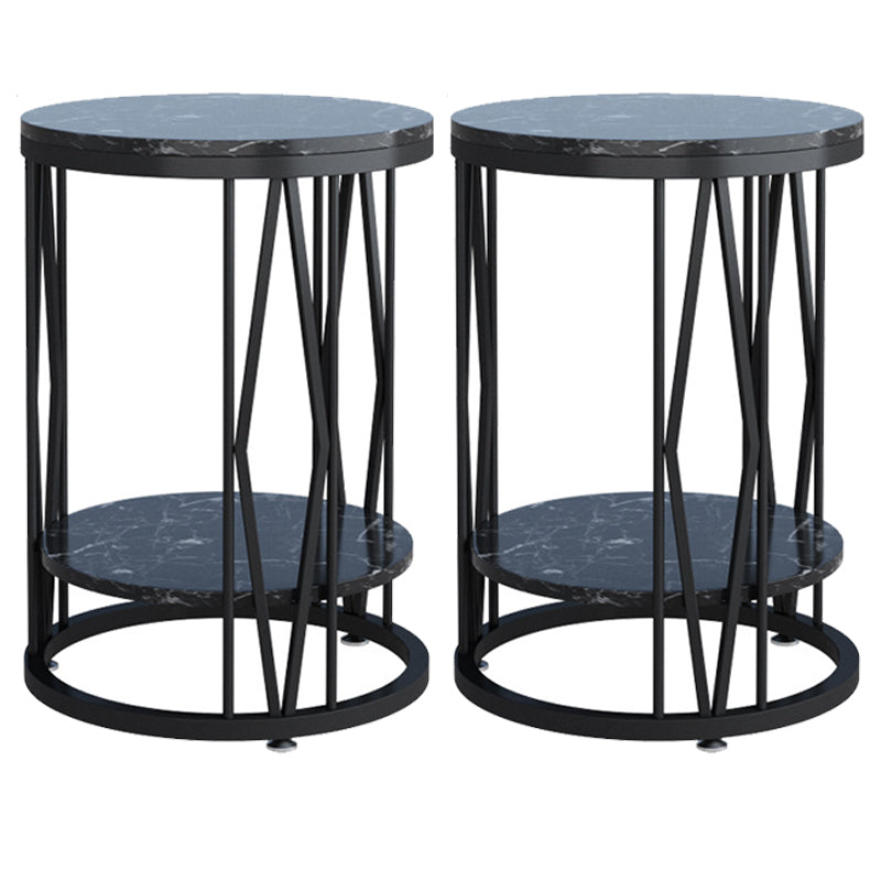 Industrial Nightstand Lower Shelf Accent Table Nightstand for Bedroom