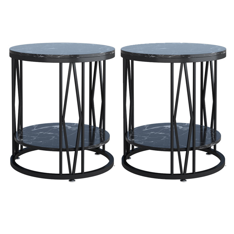 Industrial Nightstand Lower Shelf Accent Table Nightstand for Bedroom