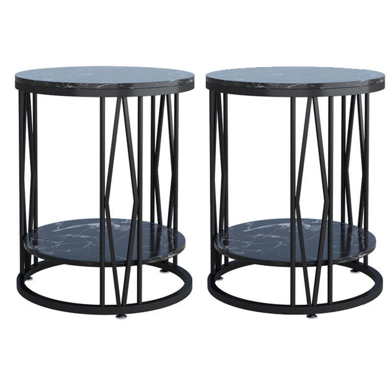 Industrial Nightstand Lower Shelf Accent Table Nightstand for Bedroom