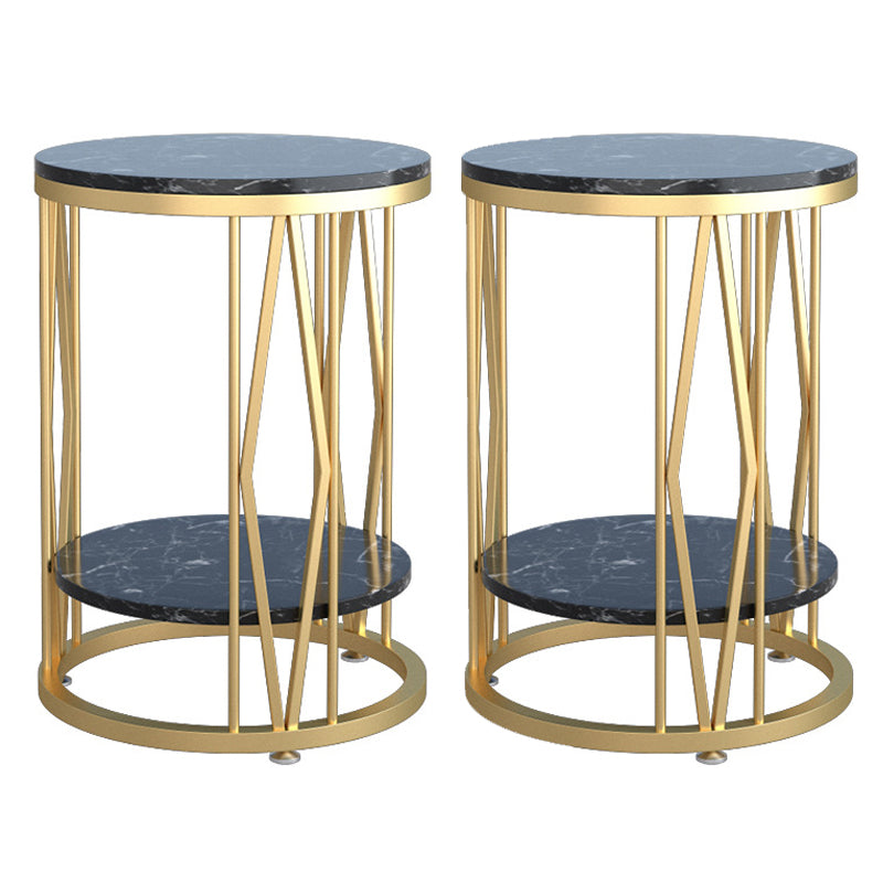 Industrial Nightstand Lower Shelf Accent Table Nightstand for Bedroom