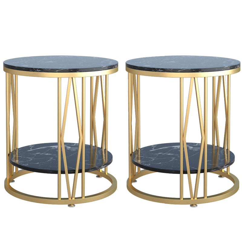 Industrial Nightstand Lower Shelf Accent Table Nightstand for Bedroom