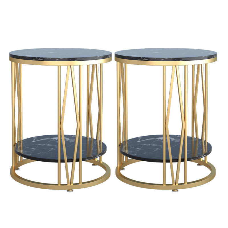 Industrial Nightstand Lower Shelf Accent Table Nightstand for Bedroom