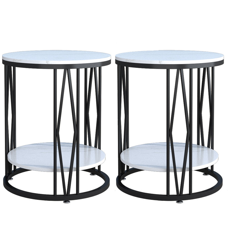 Industrial Nightstand Lower Shelf Accent Table Nightstand for Bedroom