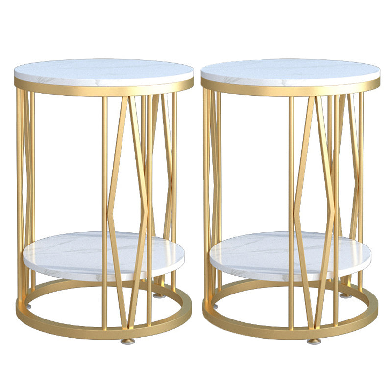 Industrial Nightstand Lower Shelf Accent Table Nightstand for Bedroom