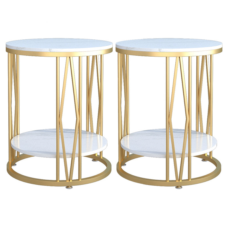 Industrial Nightstand Lower Shelf Accent Table Nightstand for Bedroom