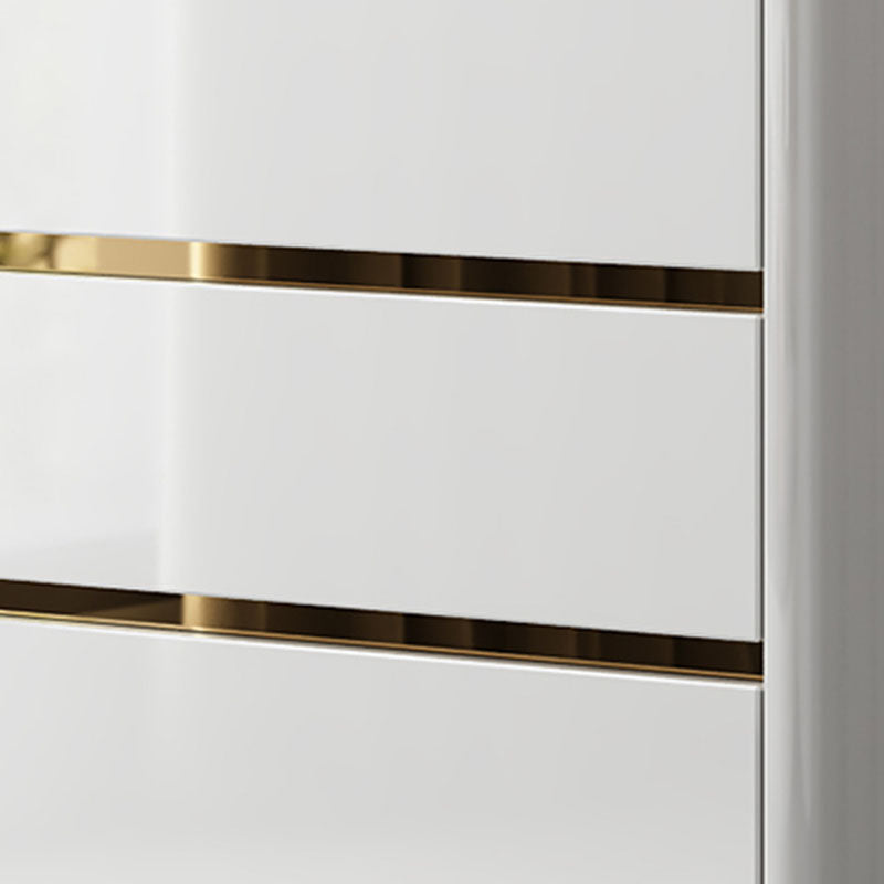 Glam Stone Bedroom Chest 16" Wide Storage Chest in White with Drawers