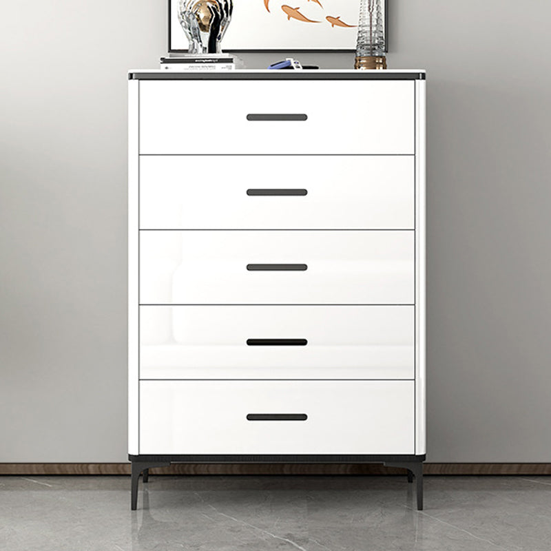 Contemporary Chest White Double Dresser with Metal Feet for Home