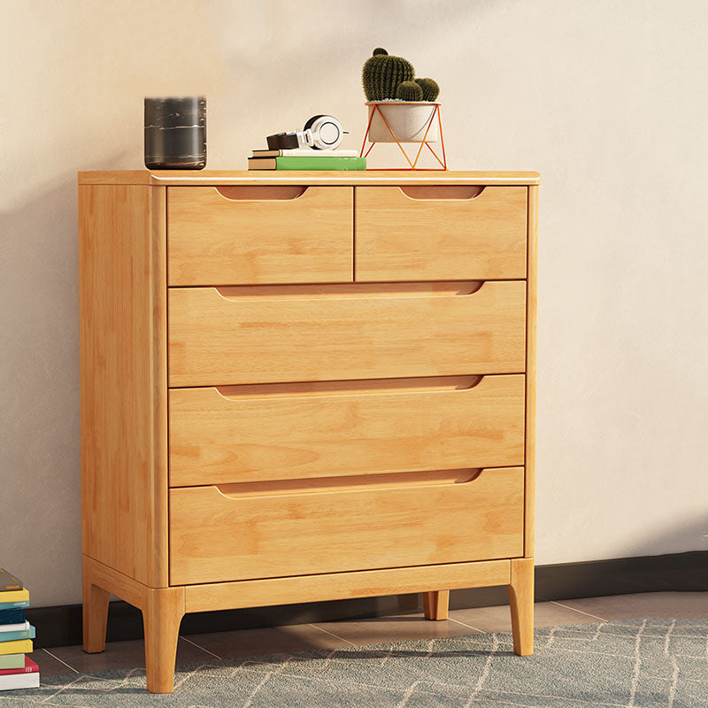 Contemporary Storage Chest Dresser Solid Wood Dresser with 5/6/7 Drawers
