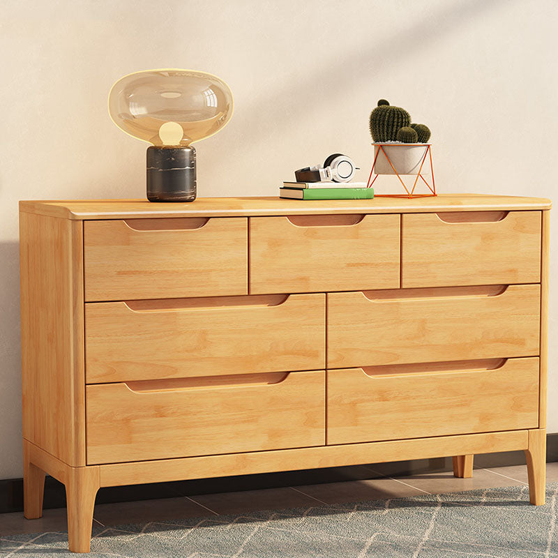 Contemporary Storage Chest Dresser Solid Wood Dresser with 5/6/7 Drawers