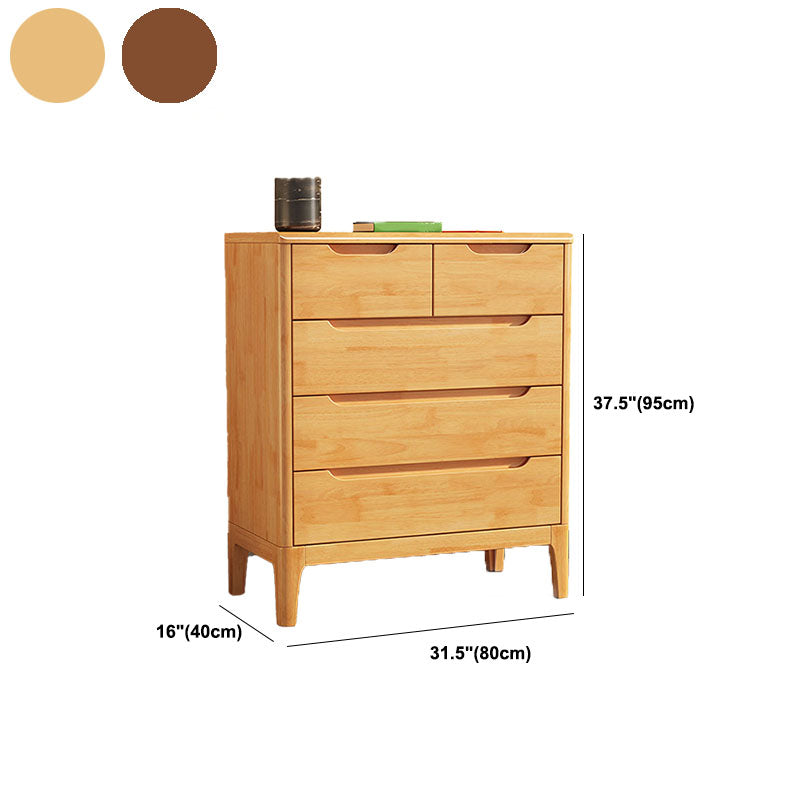 Contemporary Storage Chest Dresser Solid Wood Dresser with 5/6/7 Drawers