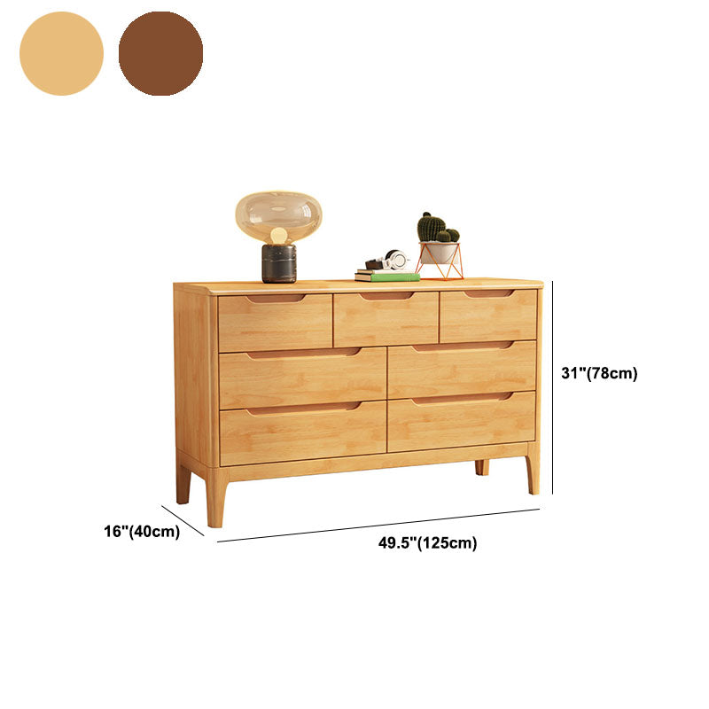 Contemporary Storage Chest Dresser Solid Wood Dresser with 5/6/7 Drawers