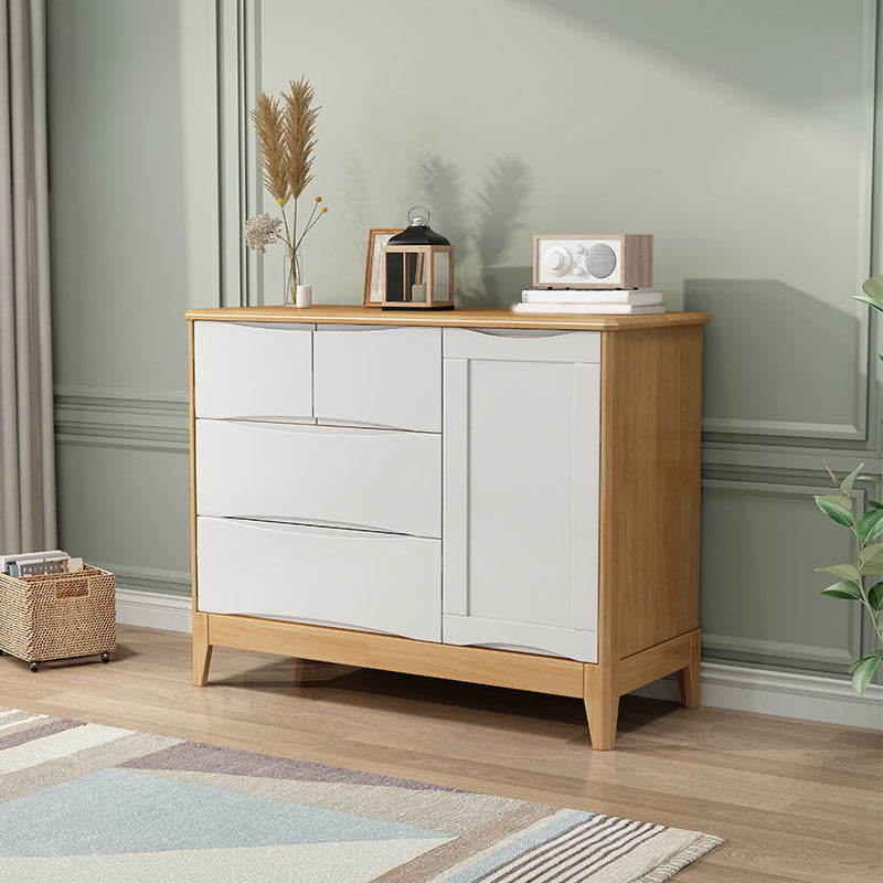 Contemporary Solid Wood Dressers 4 Drawers Storage Chest Dresser