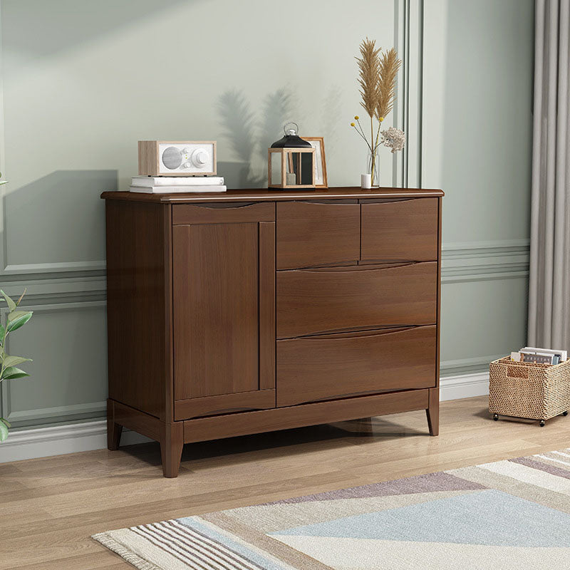 Contemporary Solid Wood Dressers 4 Drawers Storage Chest Dresser